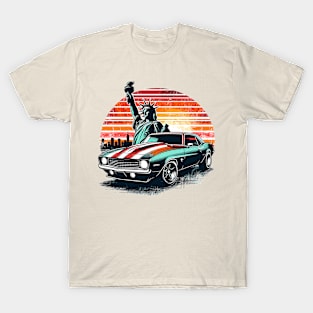 Chevy camaro with Statue of Liberty T-Shirt